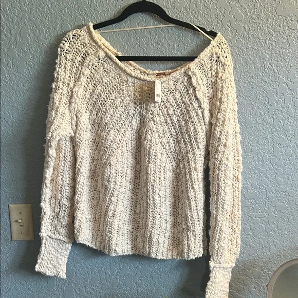 Free People Off-White Chunky Knit Sweater - Picture 1 of 9